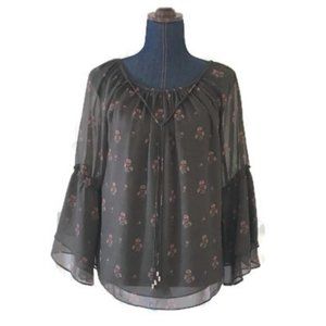 White House Black Market Sheer Boho Festival Top